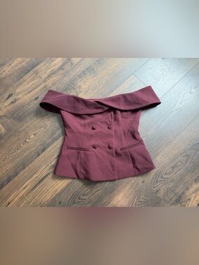 Meshki Strapless Suiting Krista Top Burgundy Size Medium